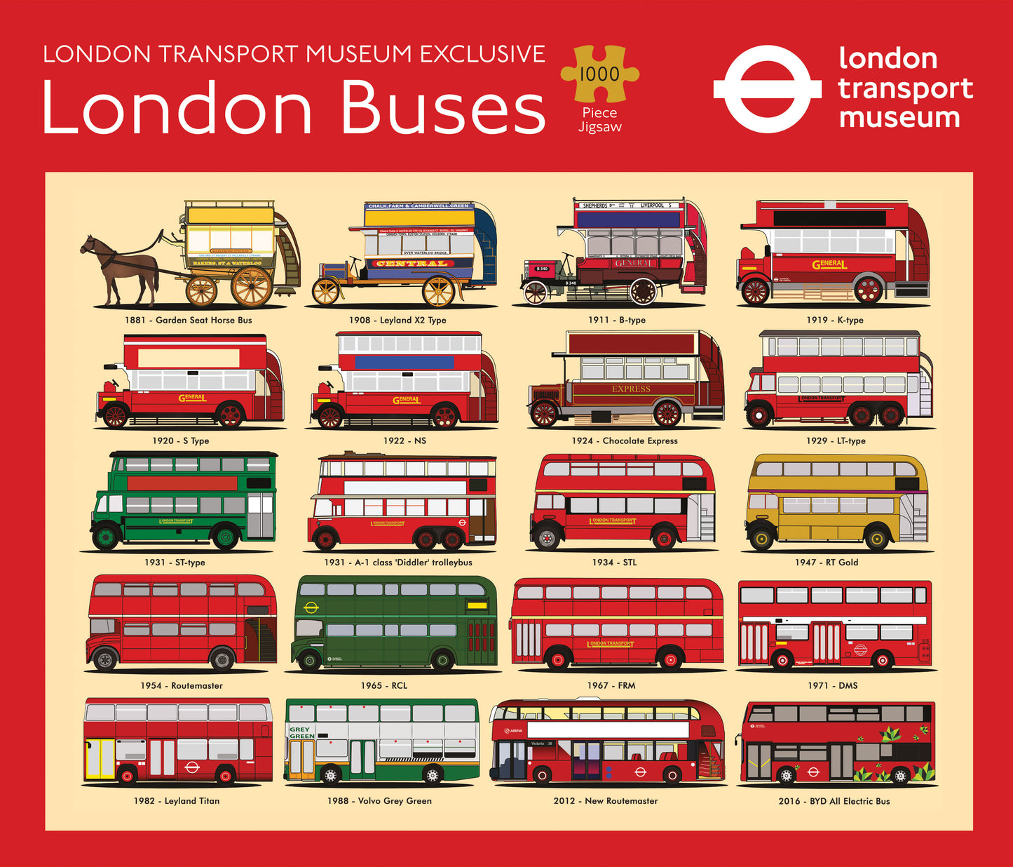 London Buses 1000 Piece Jigsaw
