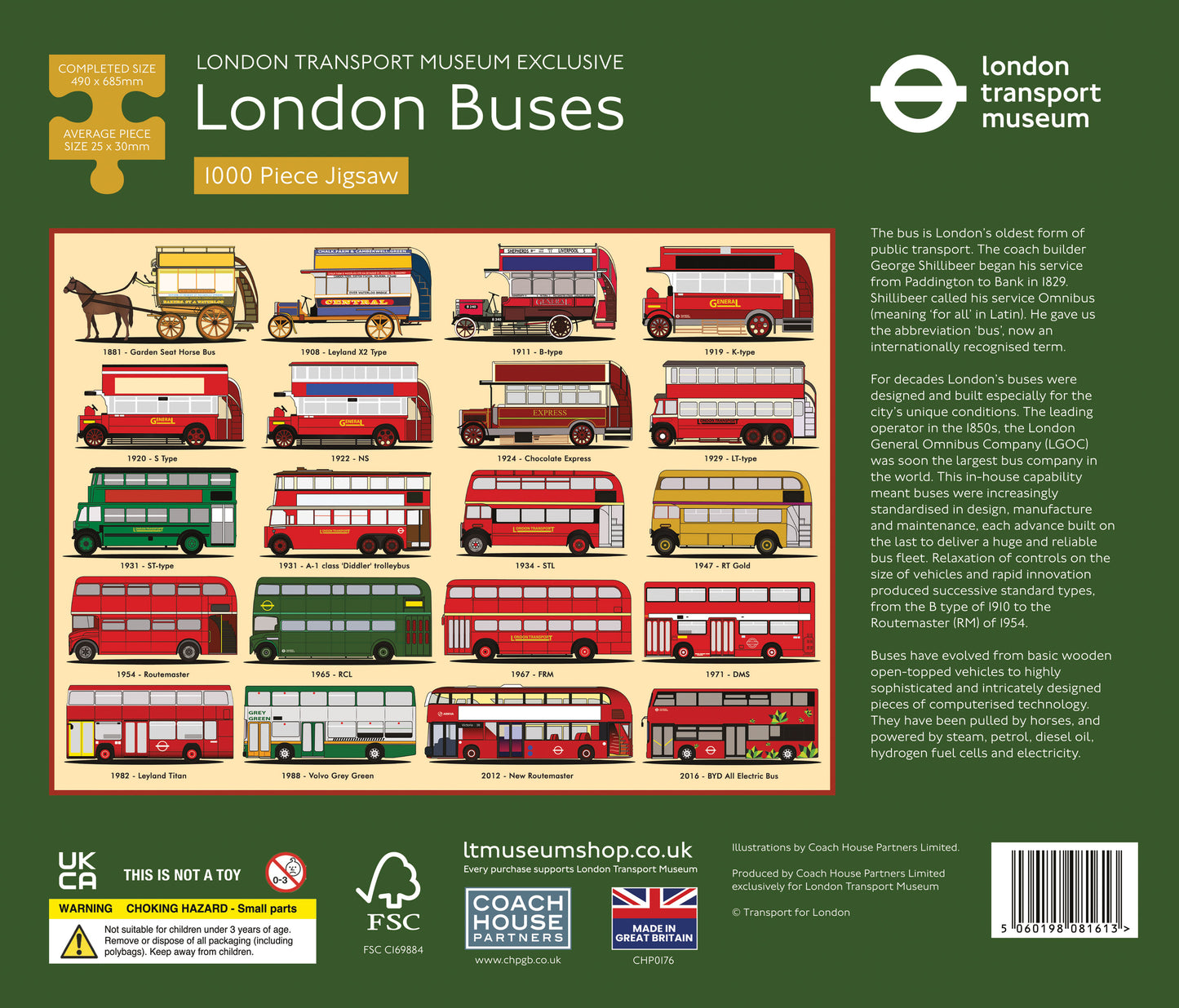 London Buses 1000 Piece Jigsaw