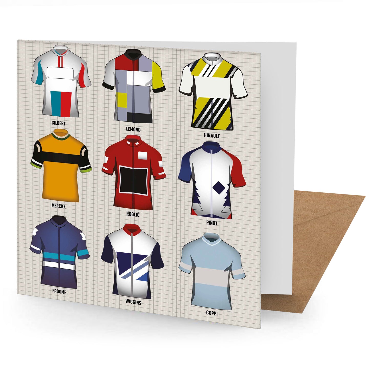 Vintage Cycling Tops Greetings Card (150x150 blank)