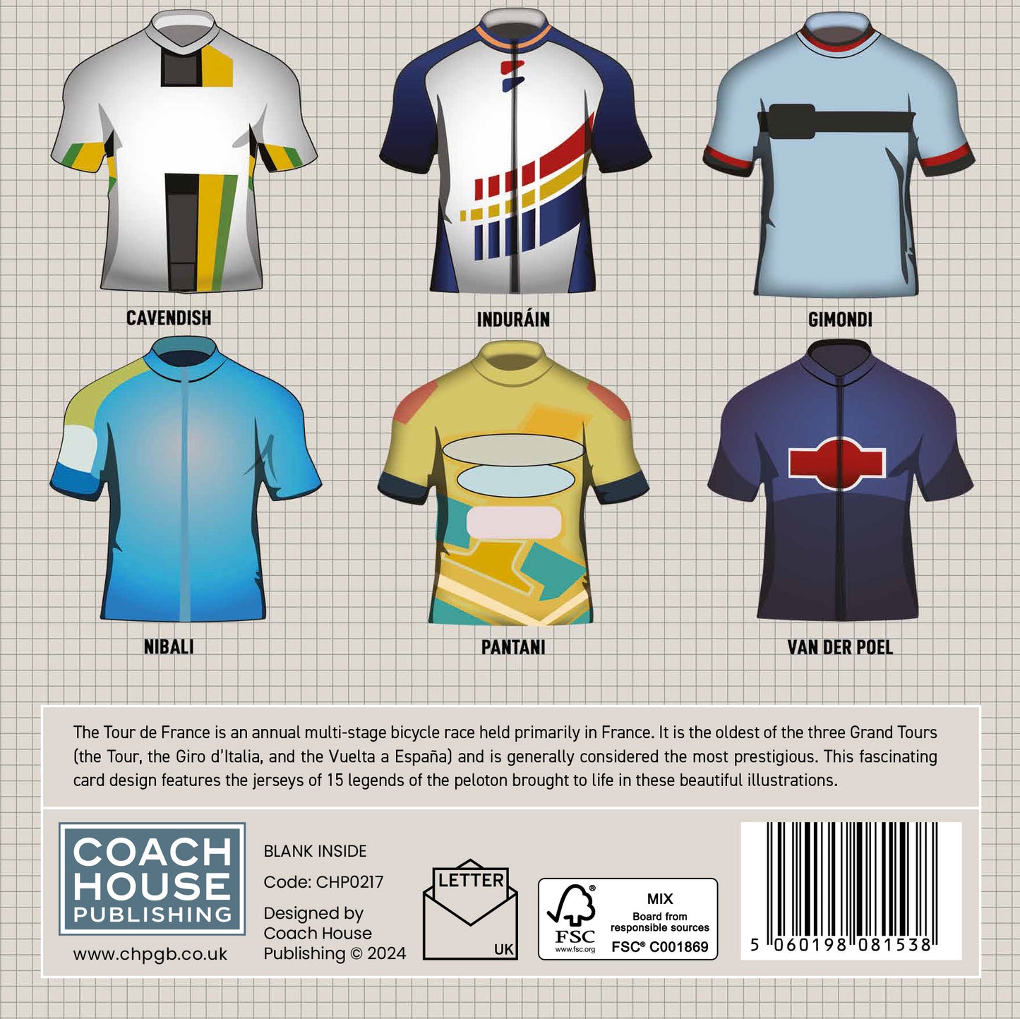 Vintage Cycling Tops Greetings Card (150x150 blank)