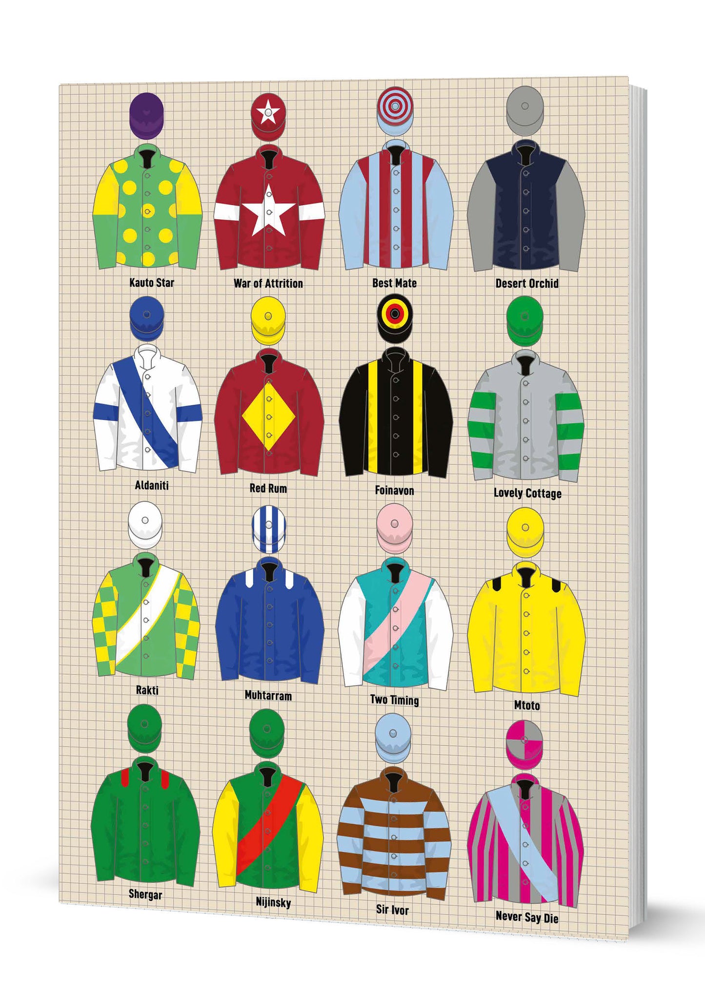 Vintage Jockey Silks A5 Softback Notebook
