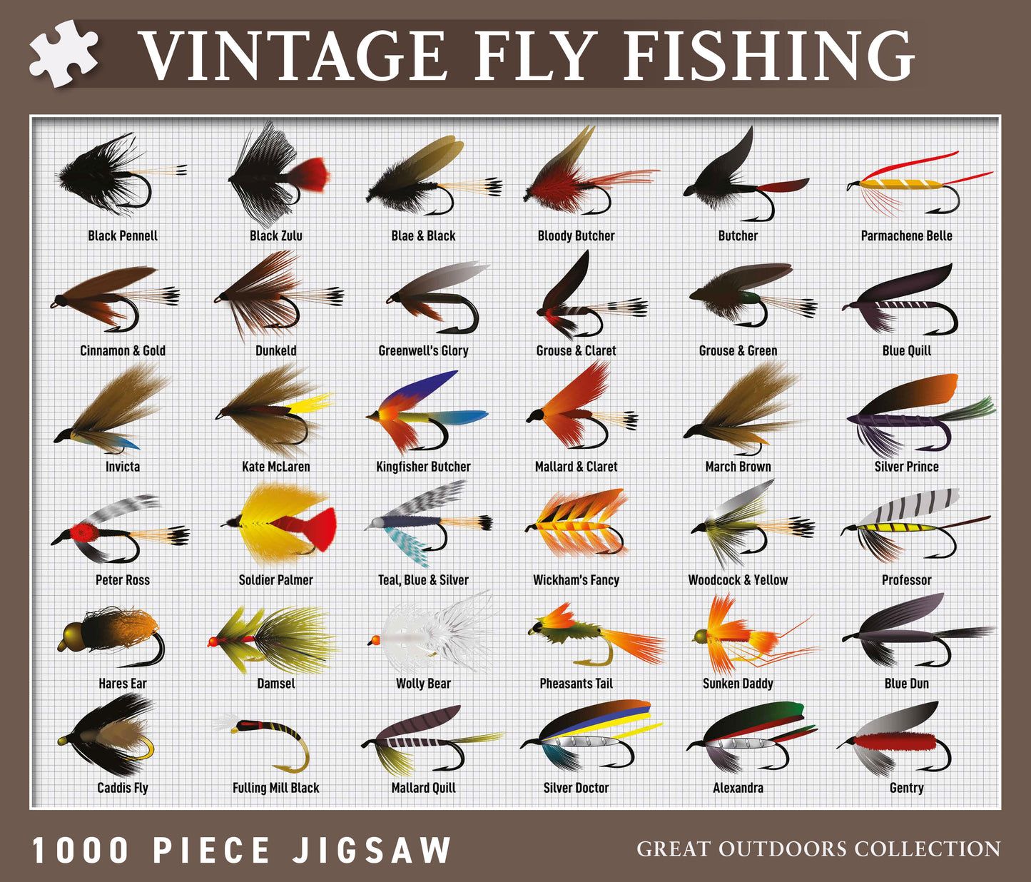 Vintage Fly Fishing 1000 Piece Jigsaw Puzzle
