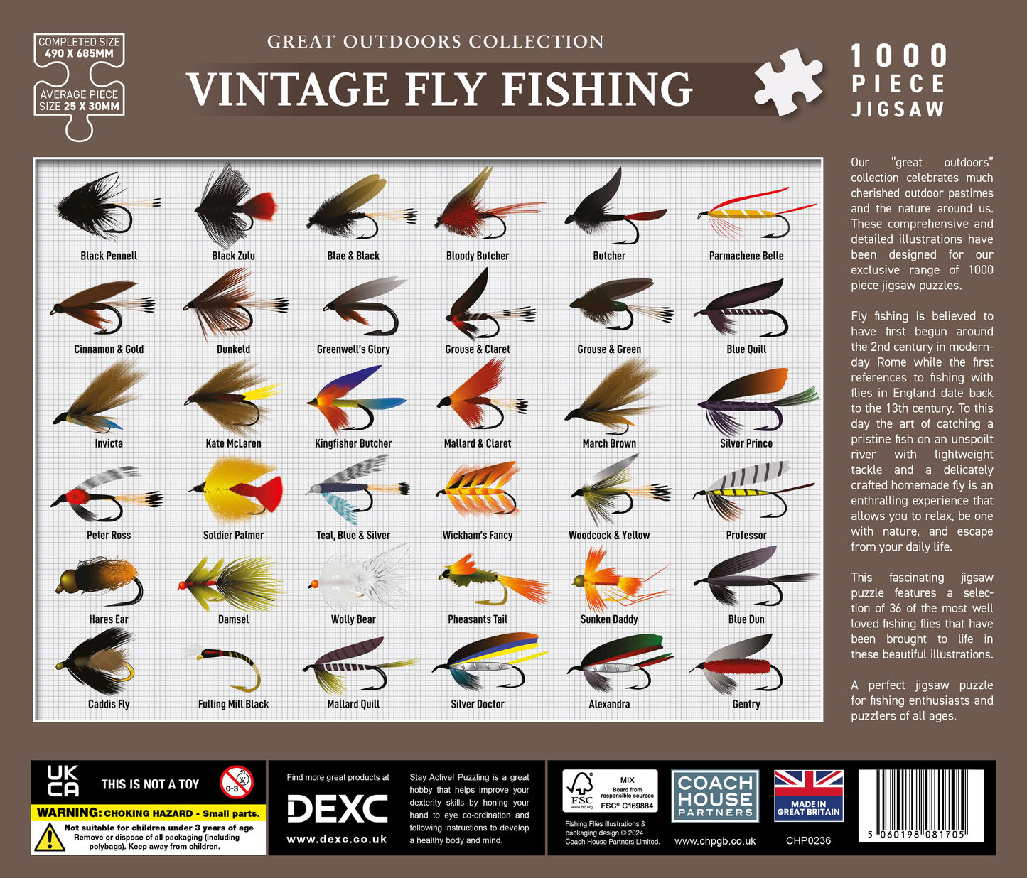 Vintage Fly Fishing 1000 Piece Jigsaw Puzzle
