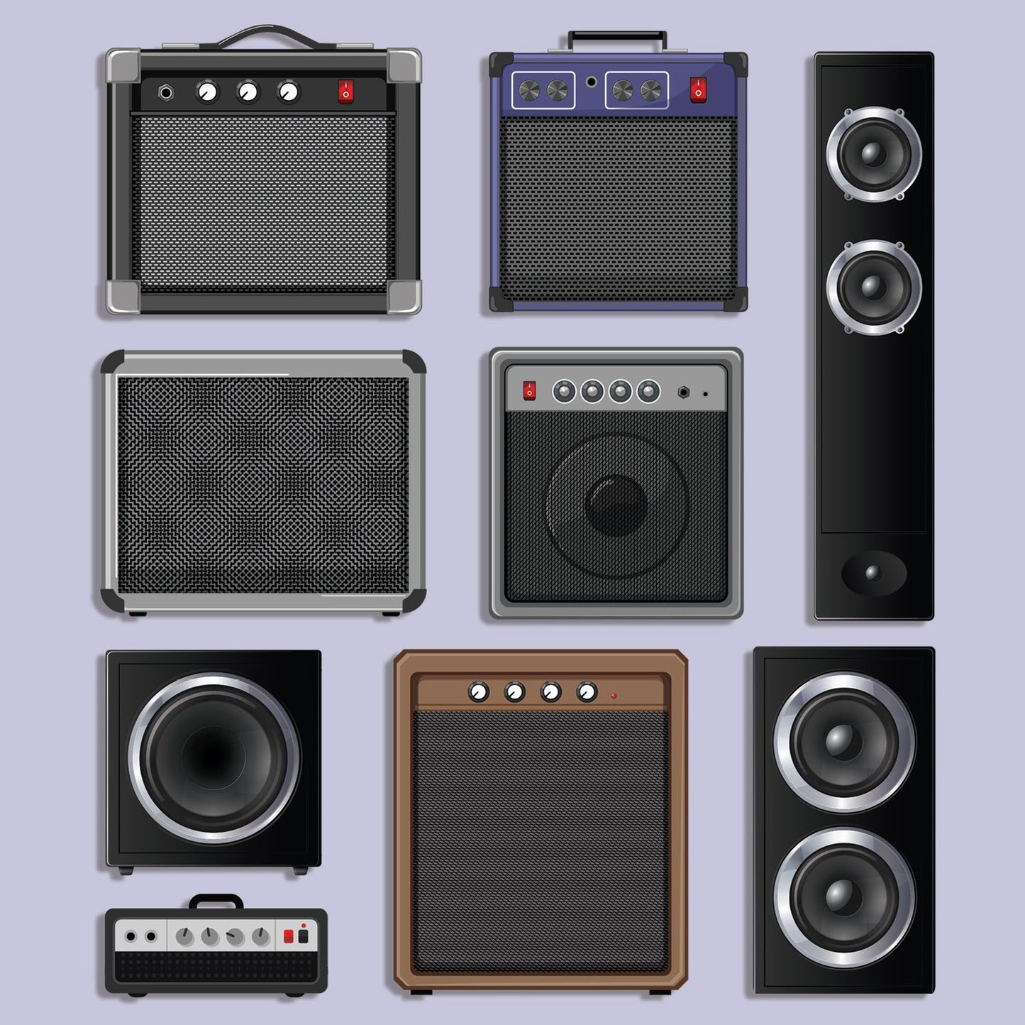 Music Speakers Greetings Card (150x150 blank)