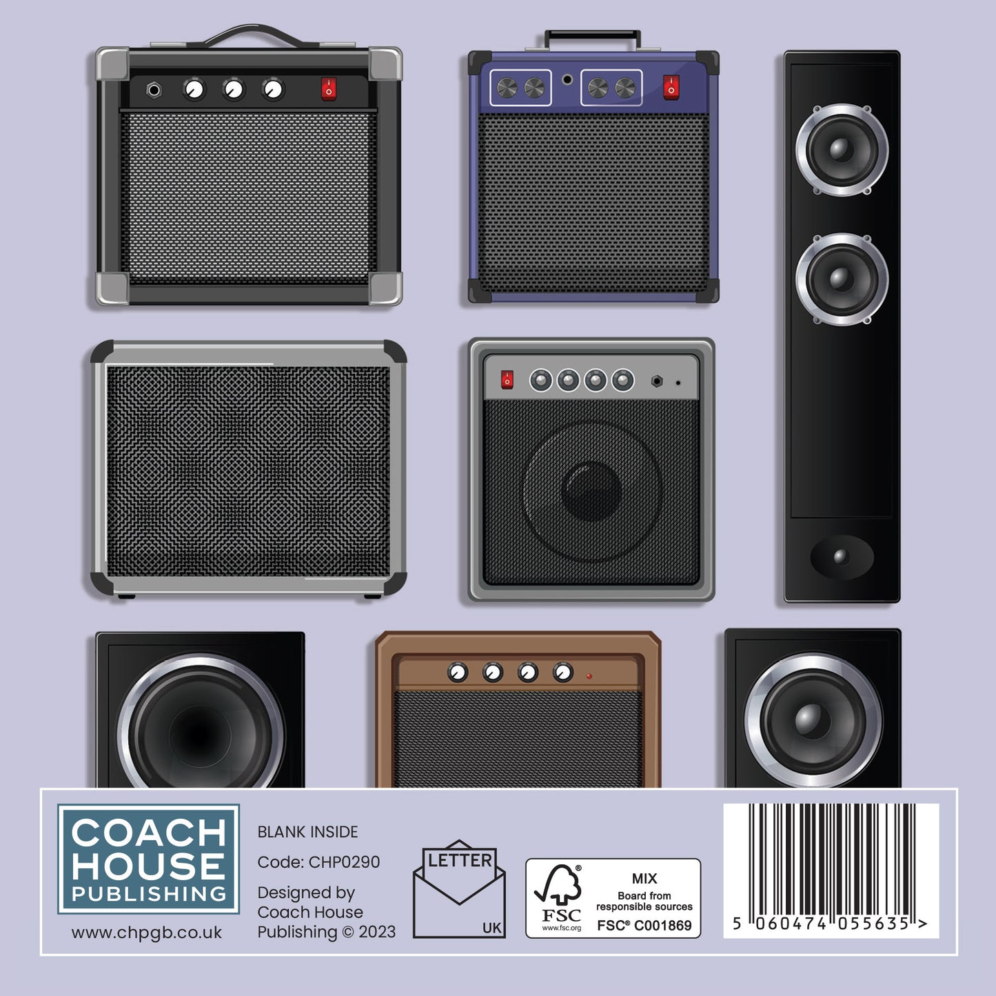 Music Speakers Greetings Card (150x150 blank)