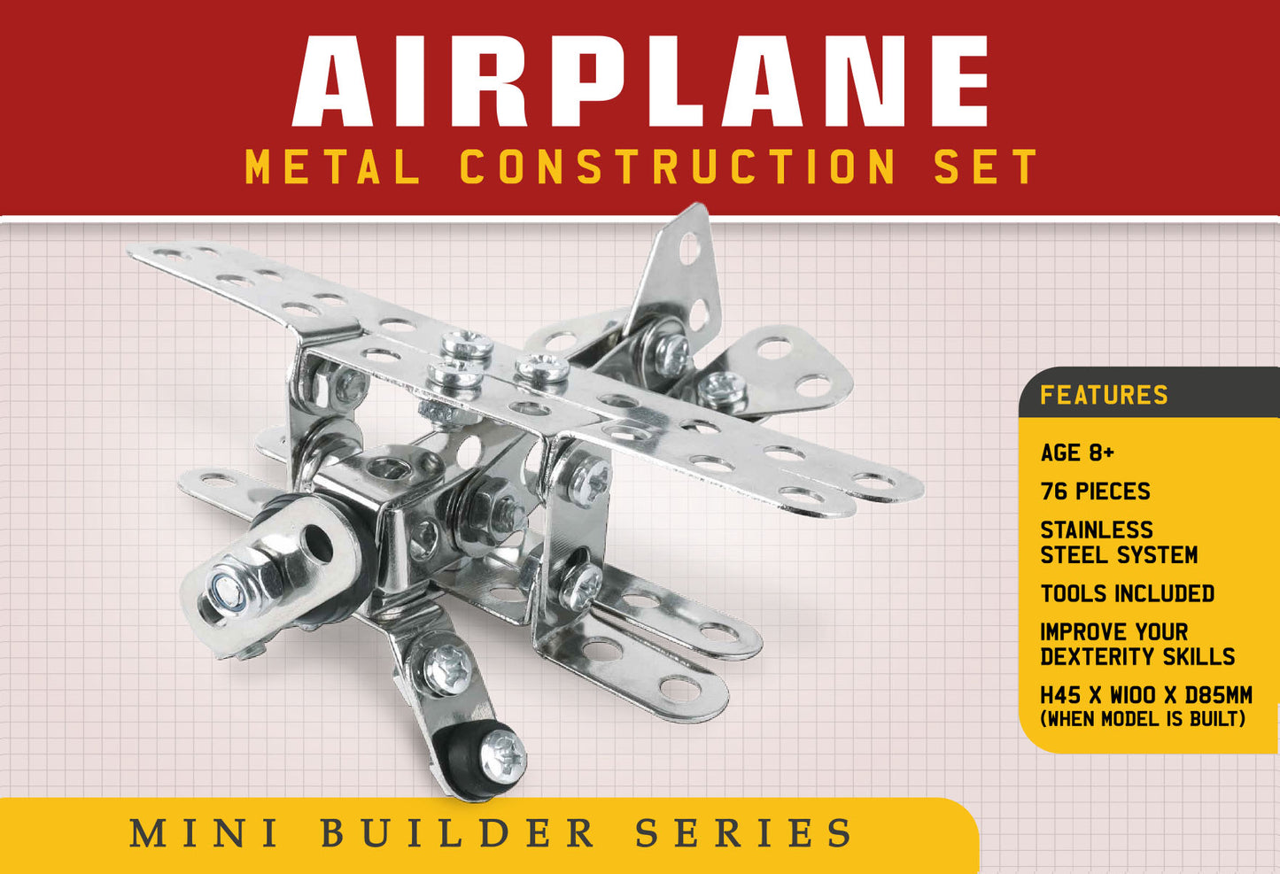 Mini Builder Series Airplane Metal Construction Set