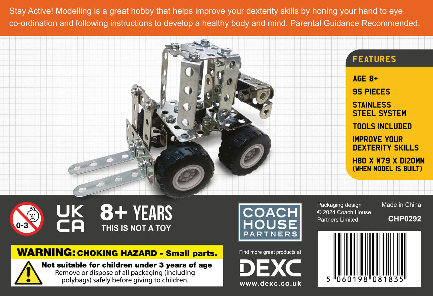 Mini Builder Series Forklift Metal Construction Set