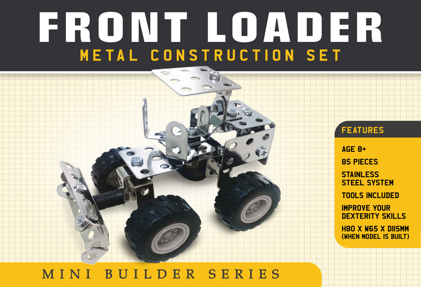 Mini Builder Series Front Loader Metal Construction Set