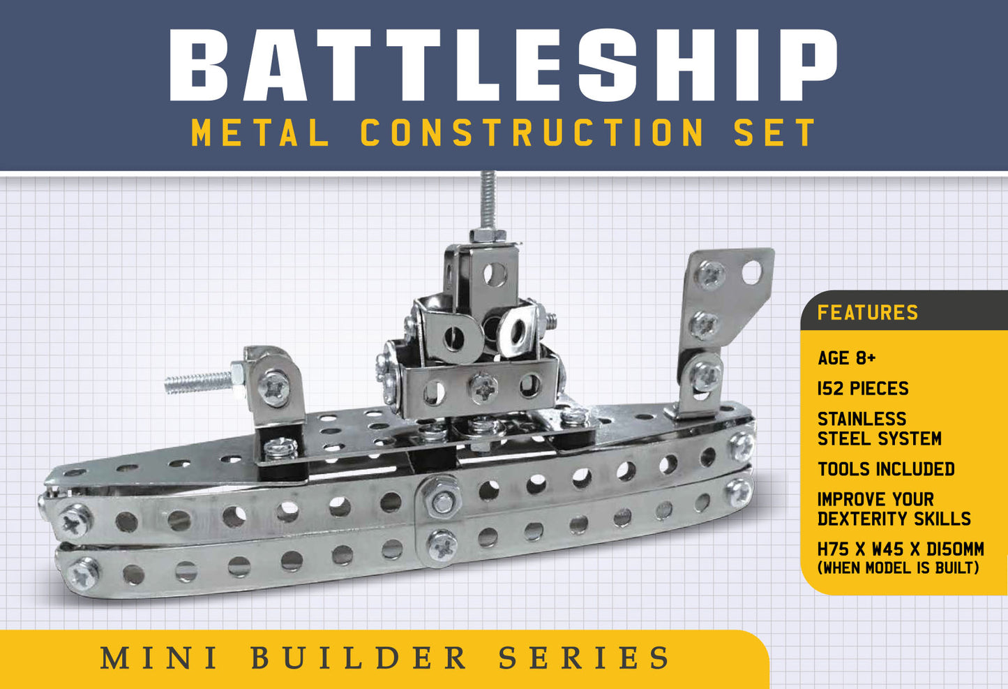 Mini Builder Series Battleship Metal Construction Set