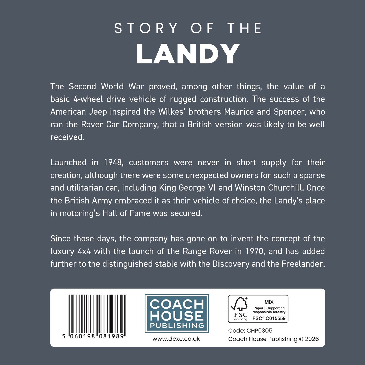 Story of the Landy Hardback Book