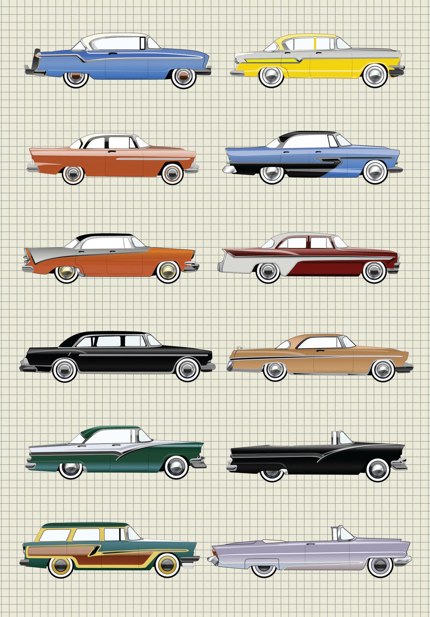 Classic American Car Hardcover A5 Notebook