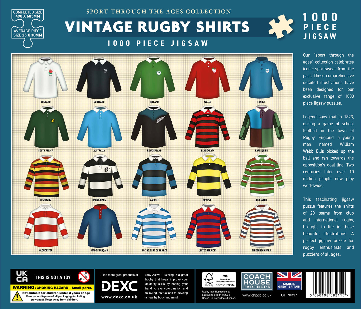 Vintage Rugby Shirts 1000 Piece Jigsaw