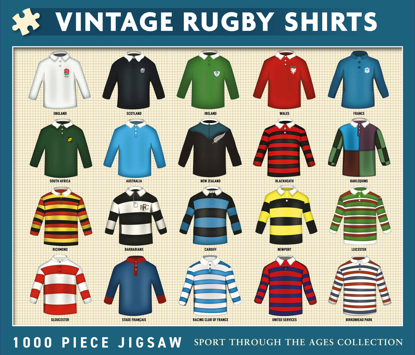 Vintage Rugby Shirts 1000 Piece Jigsaw