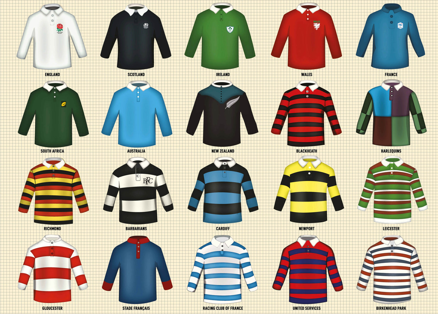 Vintage Rugby Shirts 1000 Piece Jigsaw
