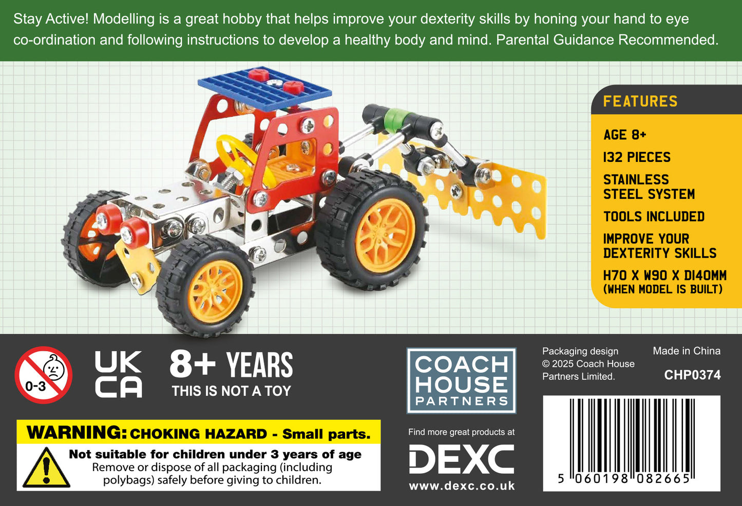 Mini Builder Series Tractor Metal Construction Set