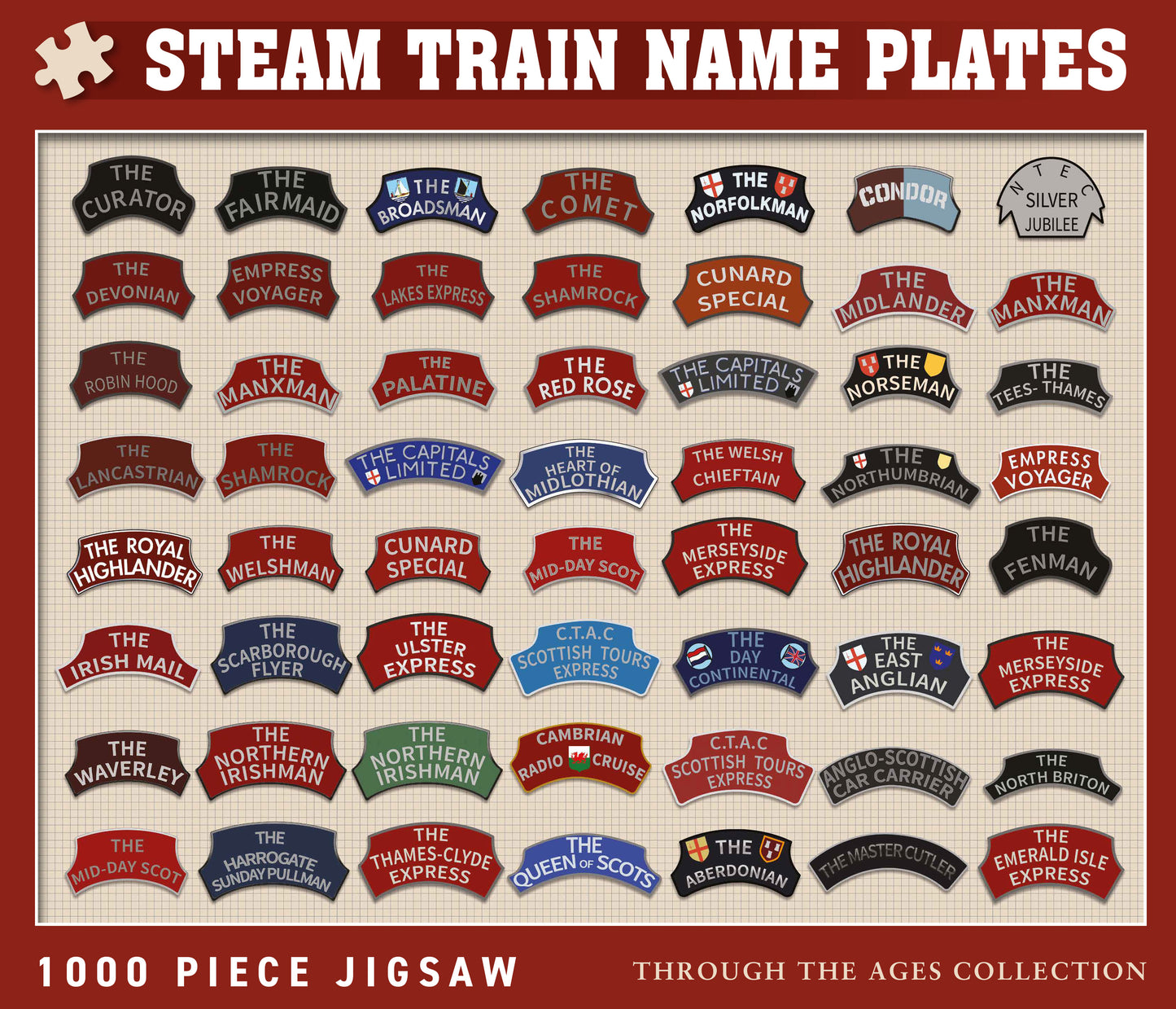 Steam Train Name Plates 1000 Piece Jigsaw