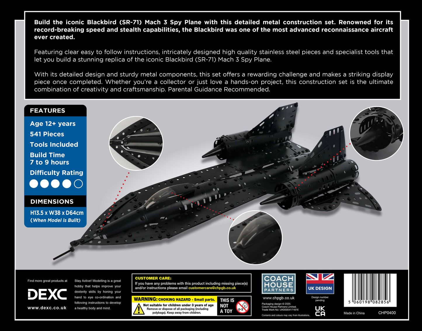 Blackbird SR71 Airplane Construction Set