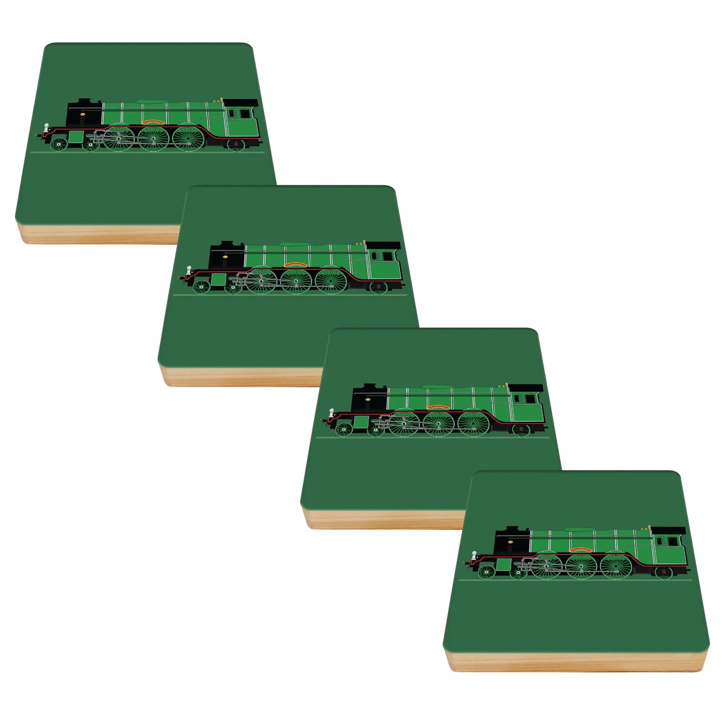 Flying Scotsman Bamboo Drinks Coasters Set of 4