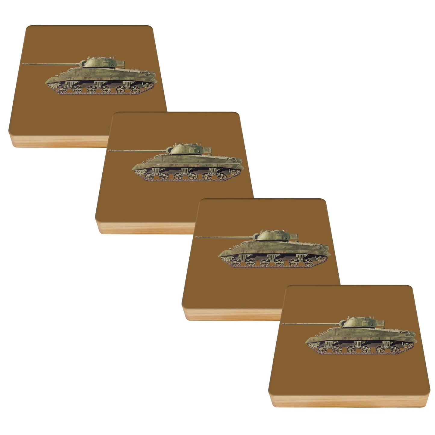 Tanks Bamboo Drinks Coasters Set of 4