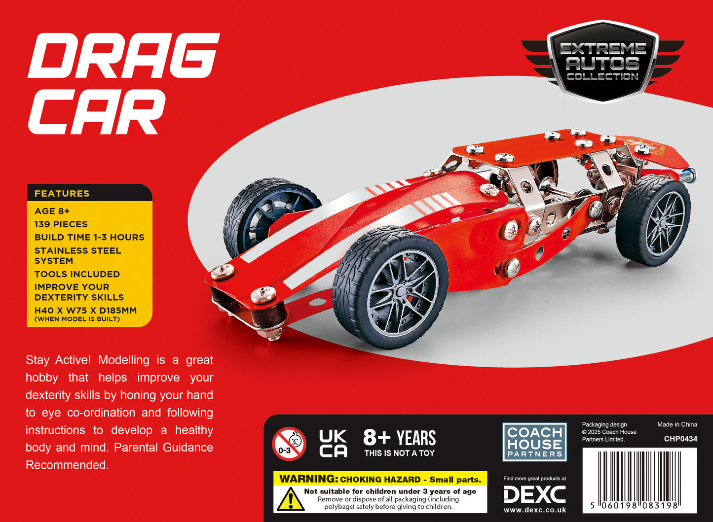 Drag Car Racer Metal Construction Set