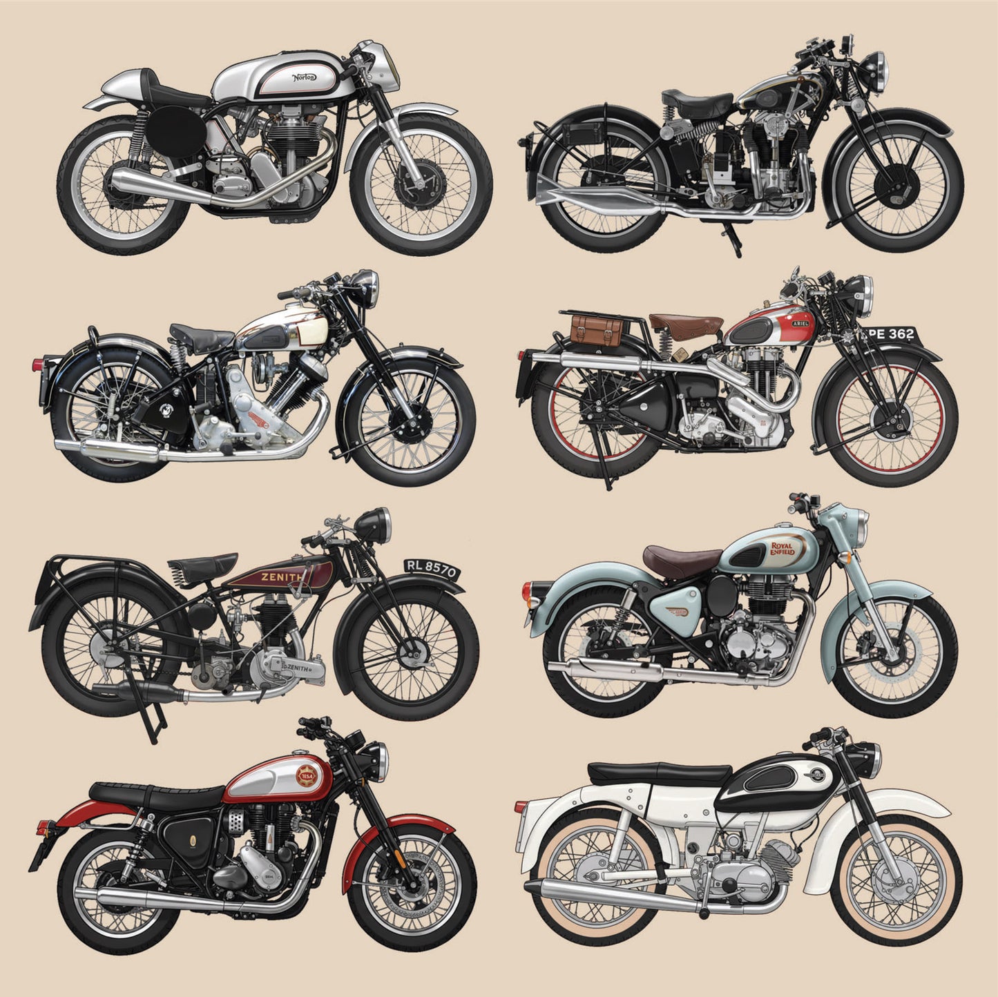 British Motorcycles Greetings Card