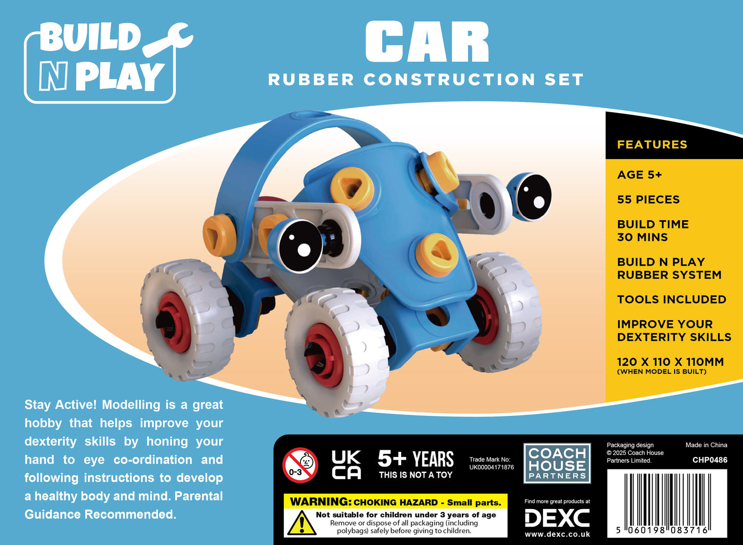 Car Build n Play Rubber Construction Set