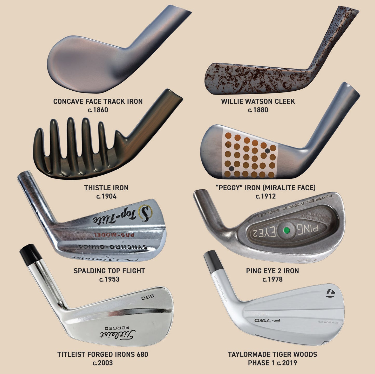 Vintage Golf Clubs Greetings Card