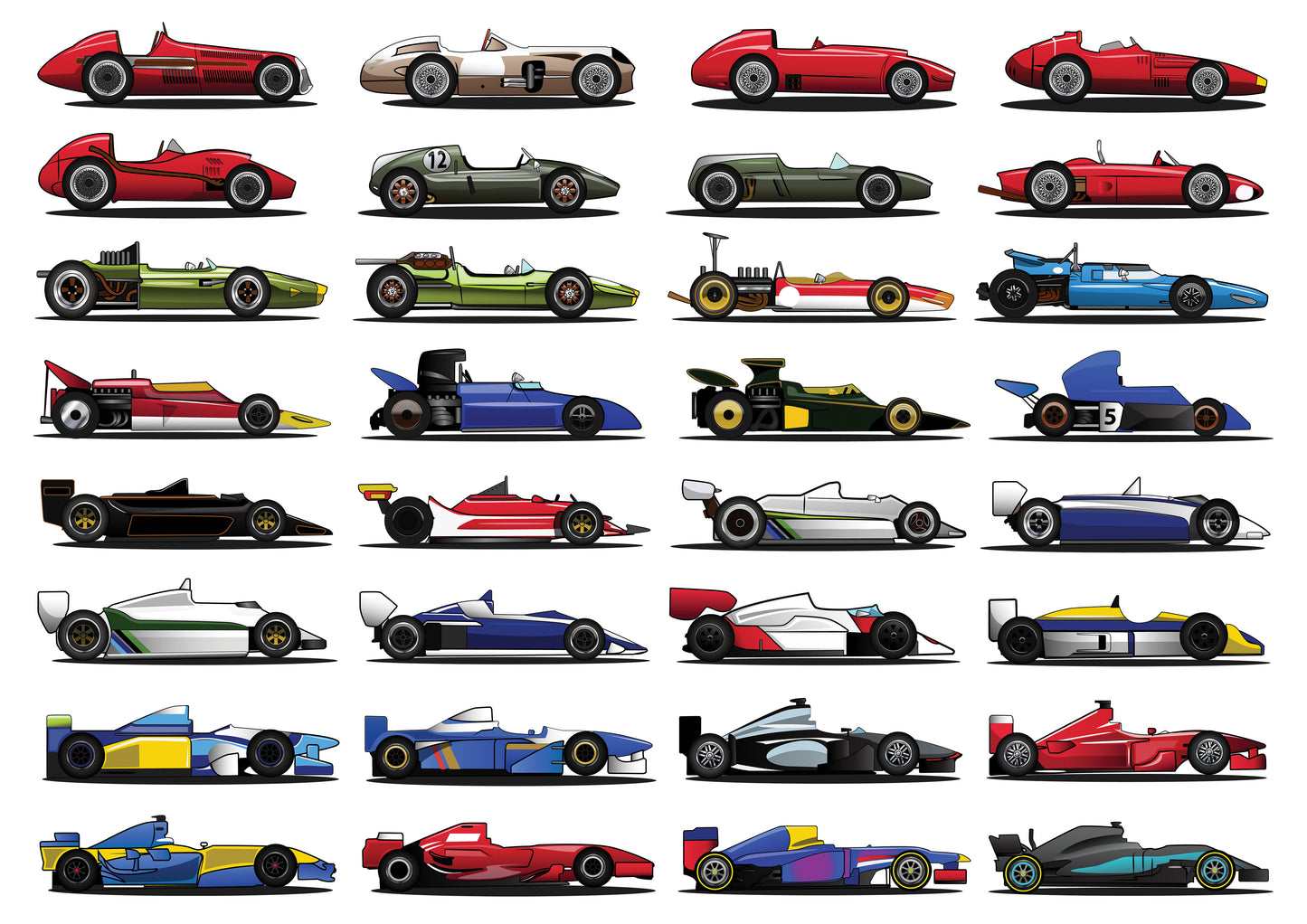 Grand Prix Cars A3 Print