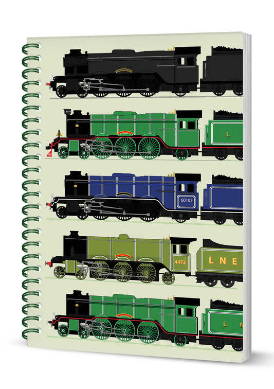 Flying Scotsman Spiral Bound Notebook (A5 lined pages)