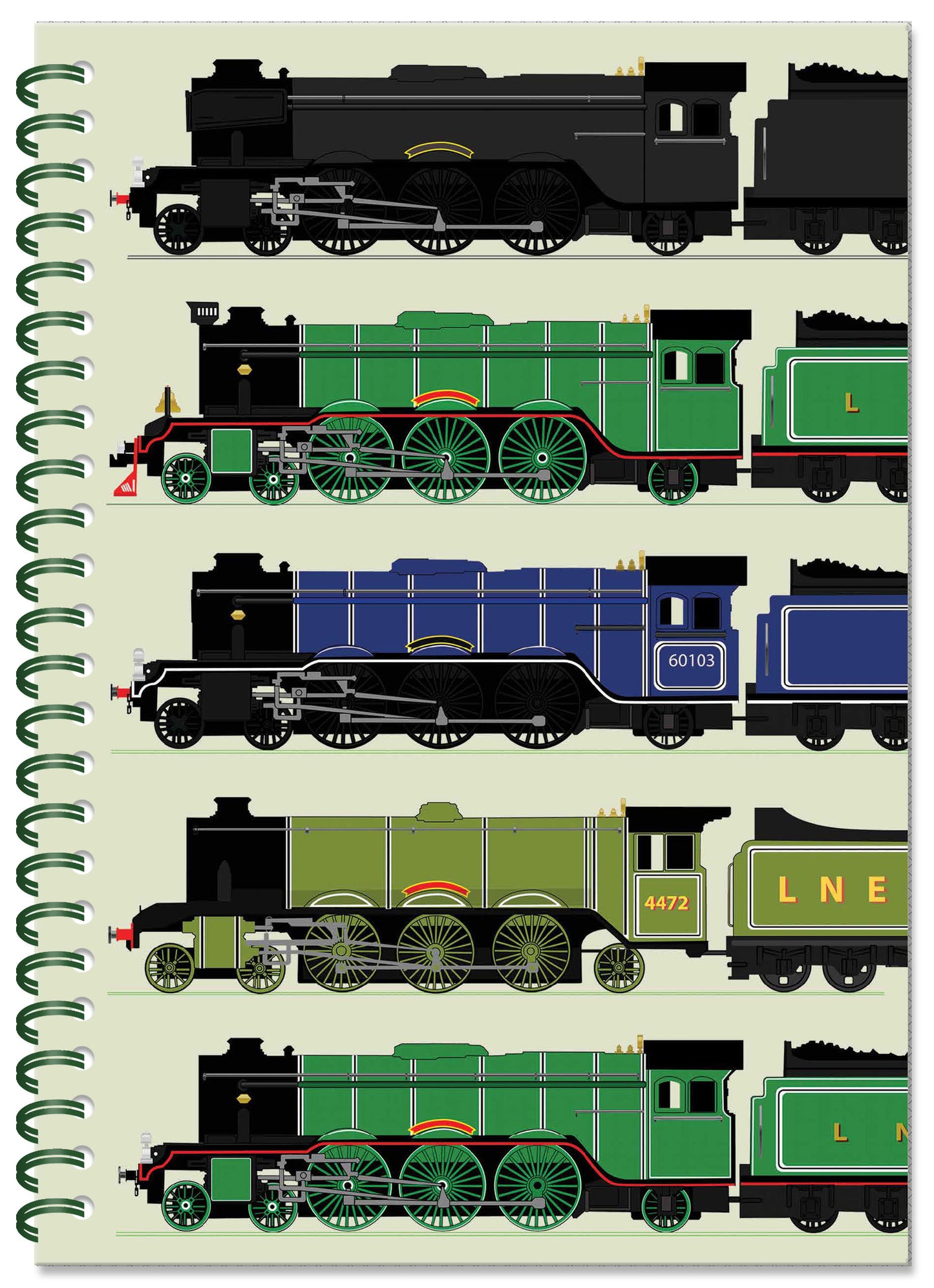 Flying Scotsman Spiral Bound Notebook (A5 lined pages)