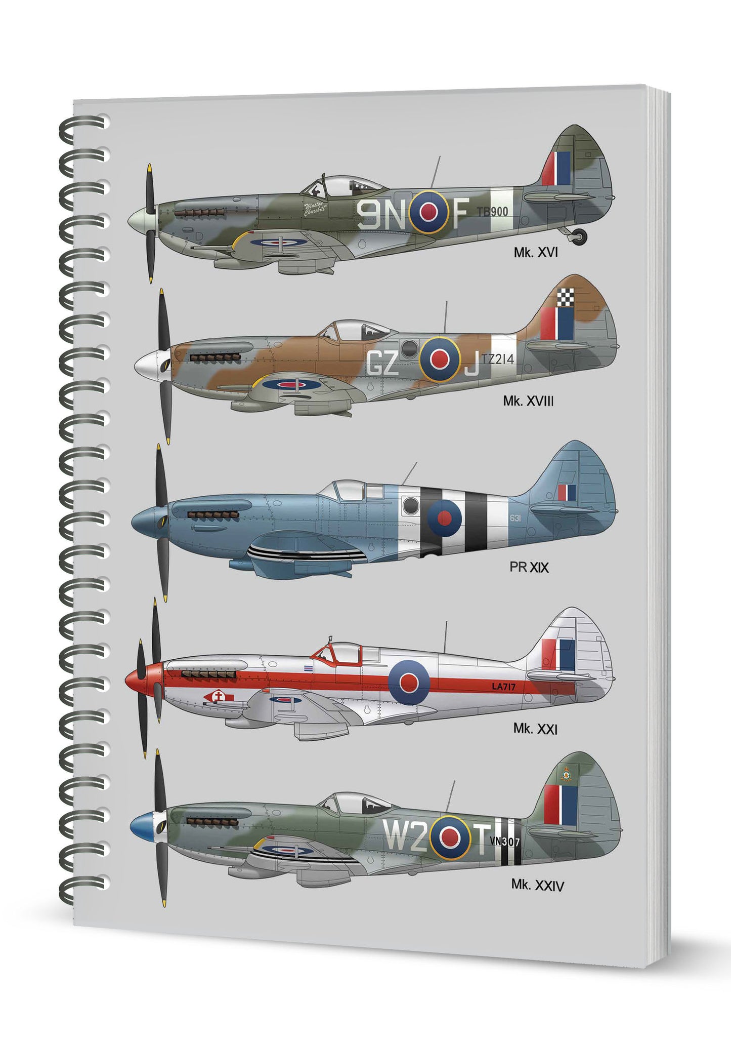 Spitfire Spiral Bound Notebook  (A5 Lined Pages)