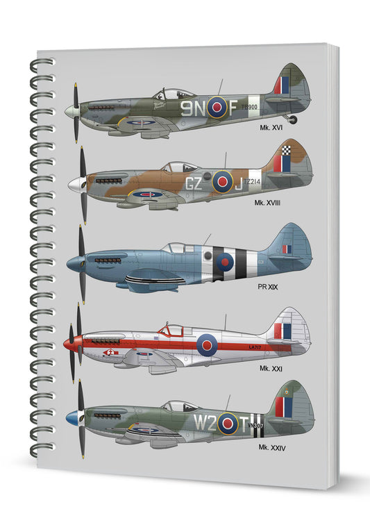 Spitfire Spiral Bound Notebook  (A5 Lined Pages)