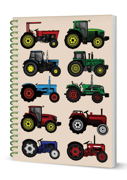 Tractors Spiral Bound Notebook (A5 Lined Pages)
