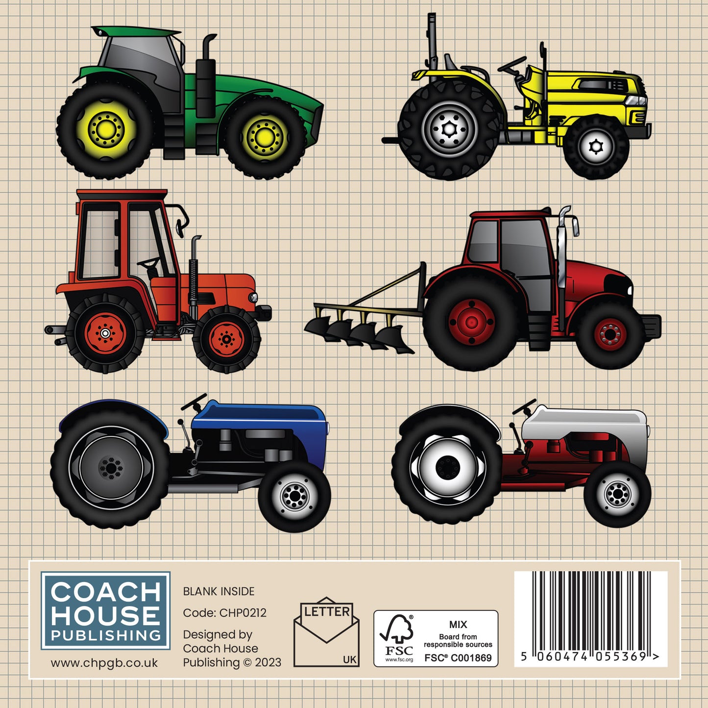 Tractor Greetings Card (150x150 Blank)