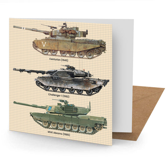 Tanks Greetings Card (150x150 Blank)