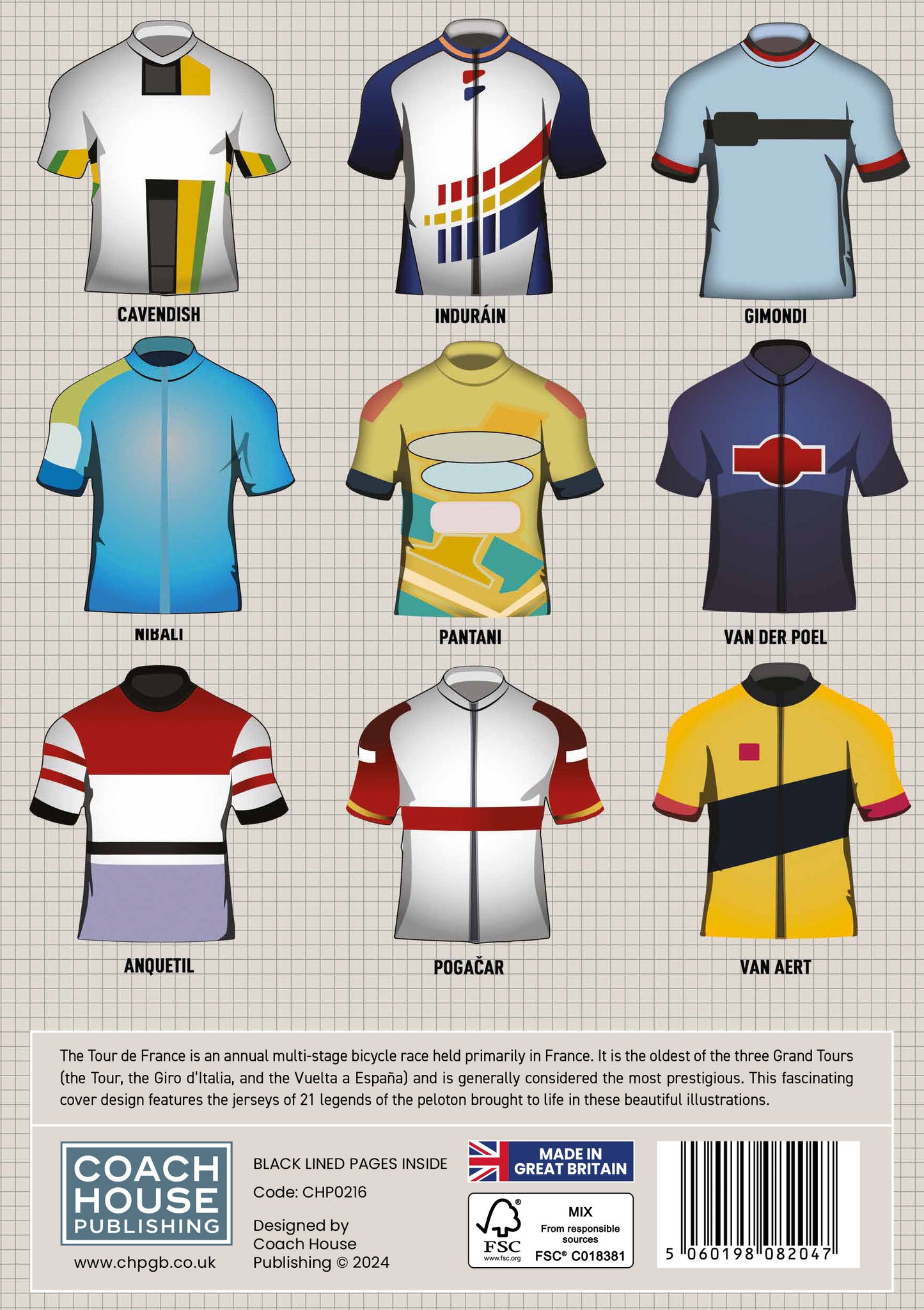 Vintage Cycling Jerseys Notebook (A5 120 Lined Pages)