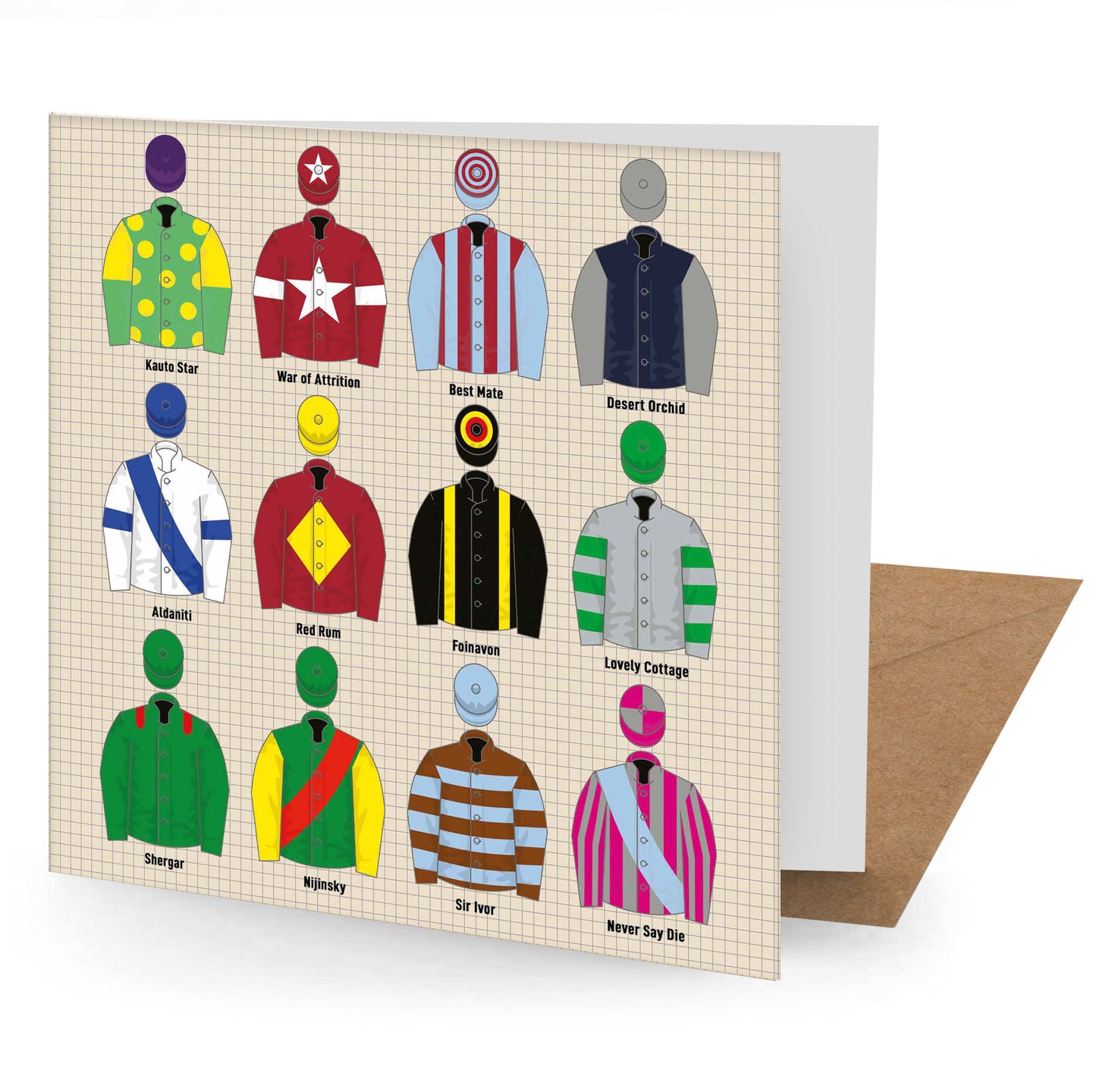 Vintage Jockey Silks Greetings Card (150x150 blank)