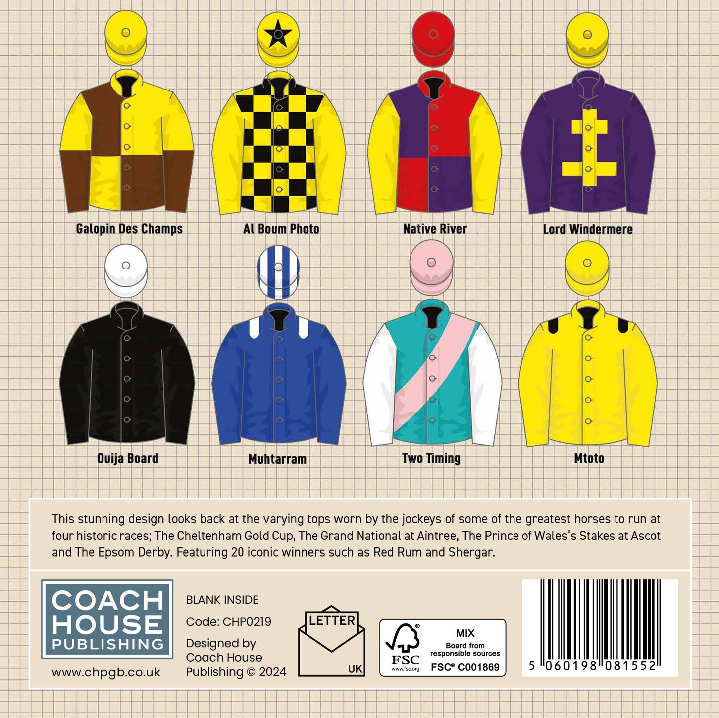 Vintage Jockey Silks Greetings Card (150x150 blank)
