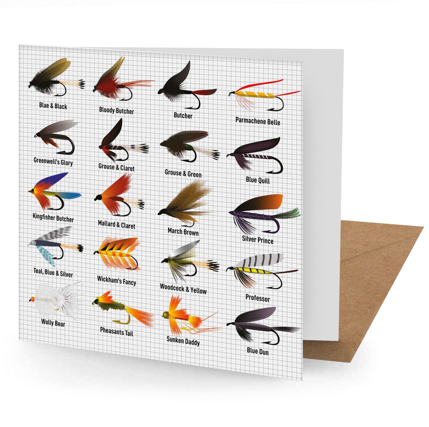 Fly Fishing Greetings Card (150x150 blank)