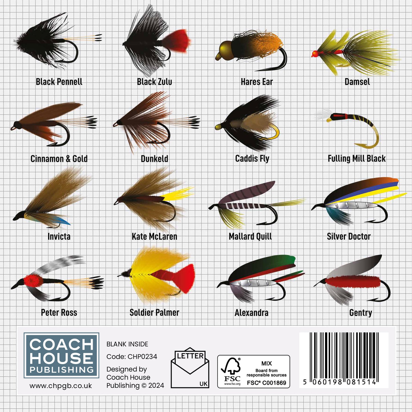 Fly Fishing Greetings Card (150x150 blank)