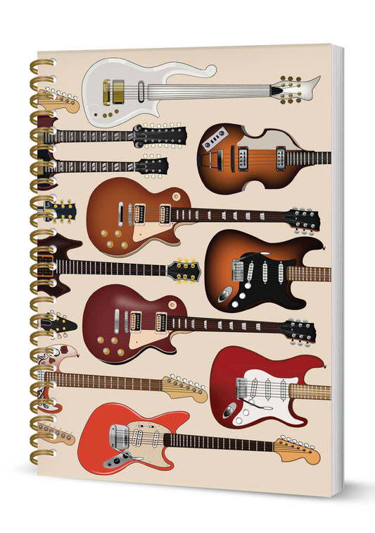 Guitars Spiral Bound Notebook (A5 Lined Pages)