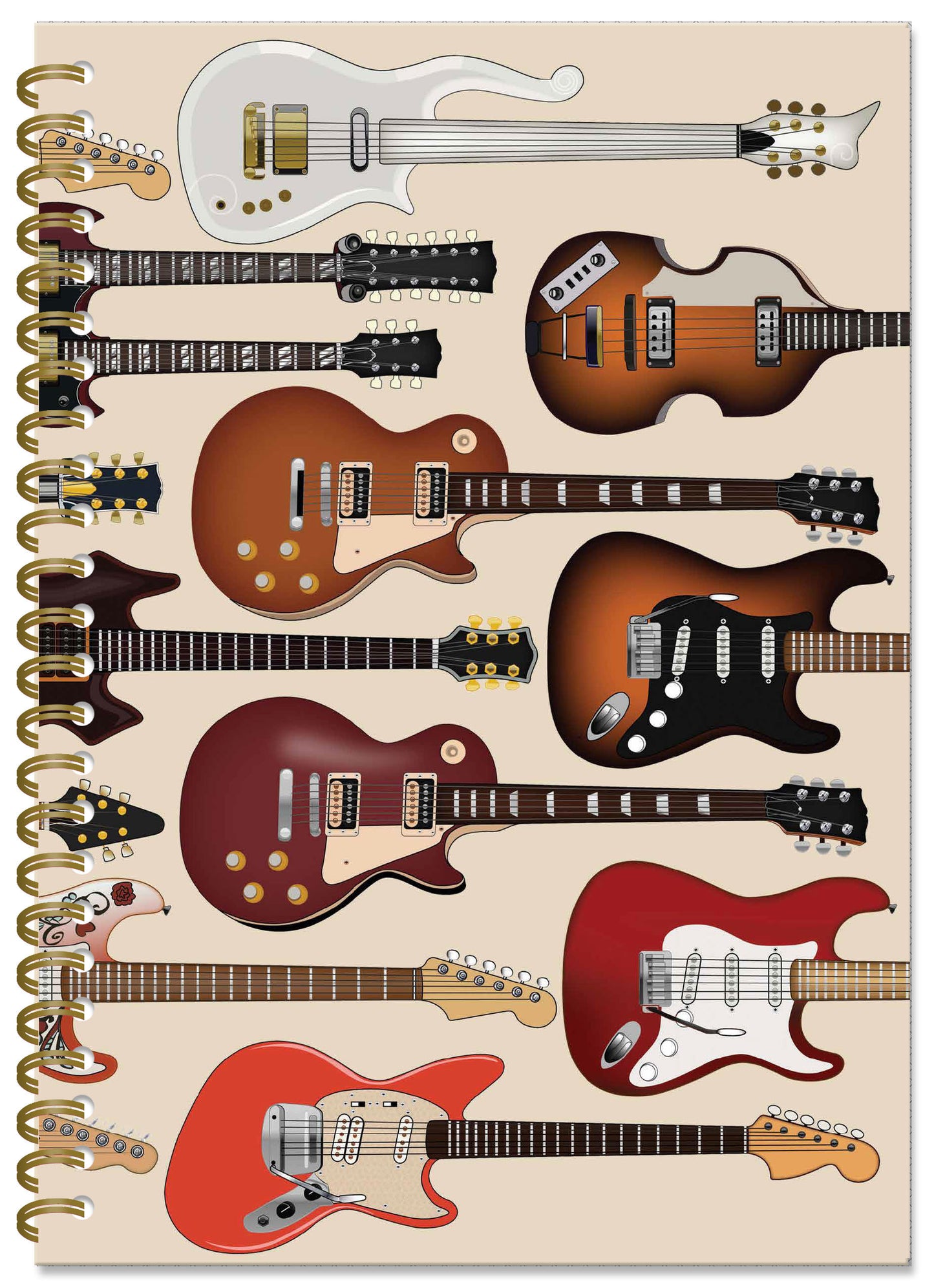 Guitars Spiral Bound Notebook (A5 Lined Pages)
