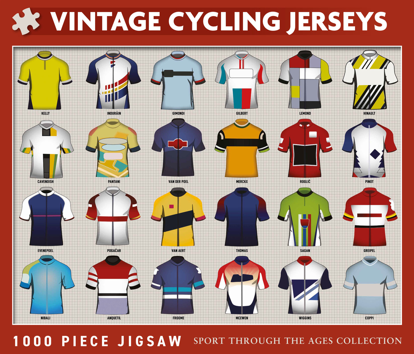 Vintage Cycling Jerseys 1000 Piece Jigsaw Puzzle