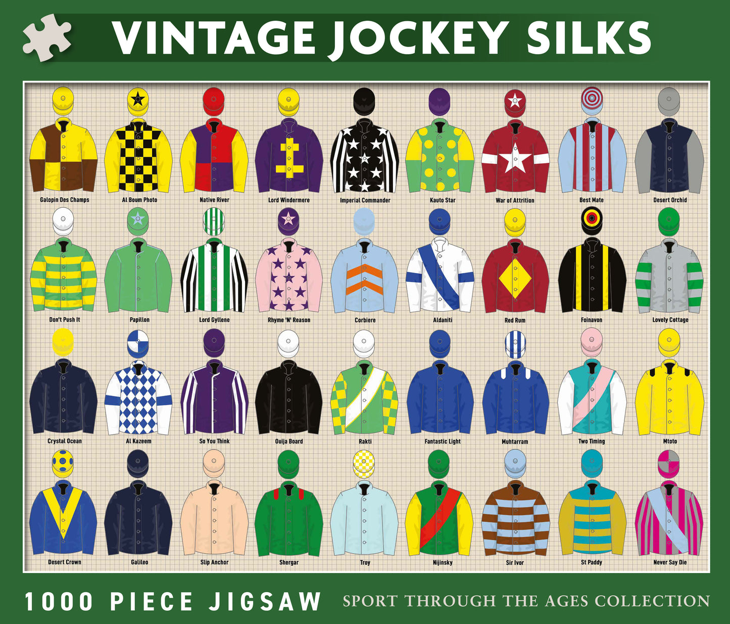 Vintage Jockey Silks 1000 Piece Jigsaw Puzzle
