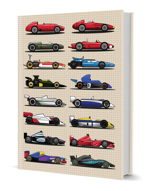 Grand Prix Racing Cars Hardcover A5 Notebook
