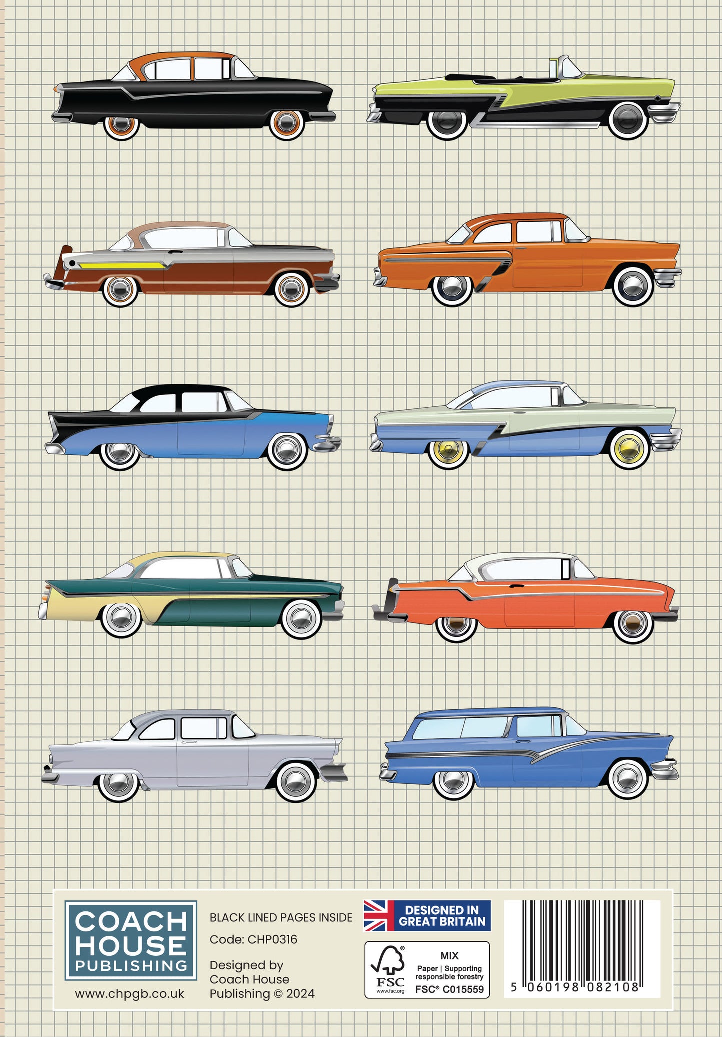 Classic American Car Hardcover A5 Notebook