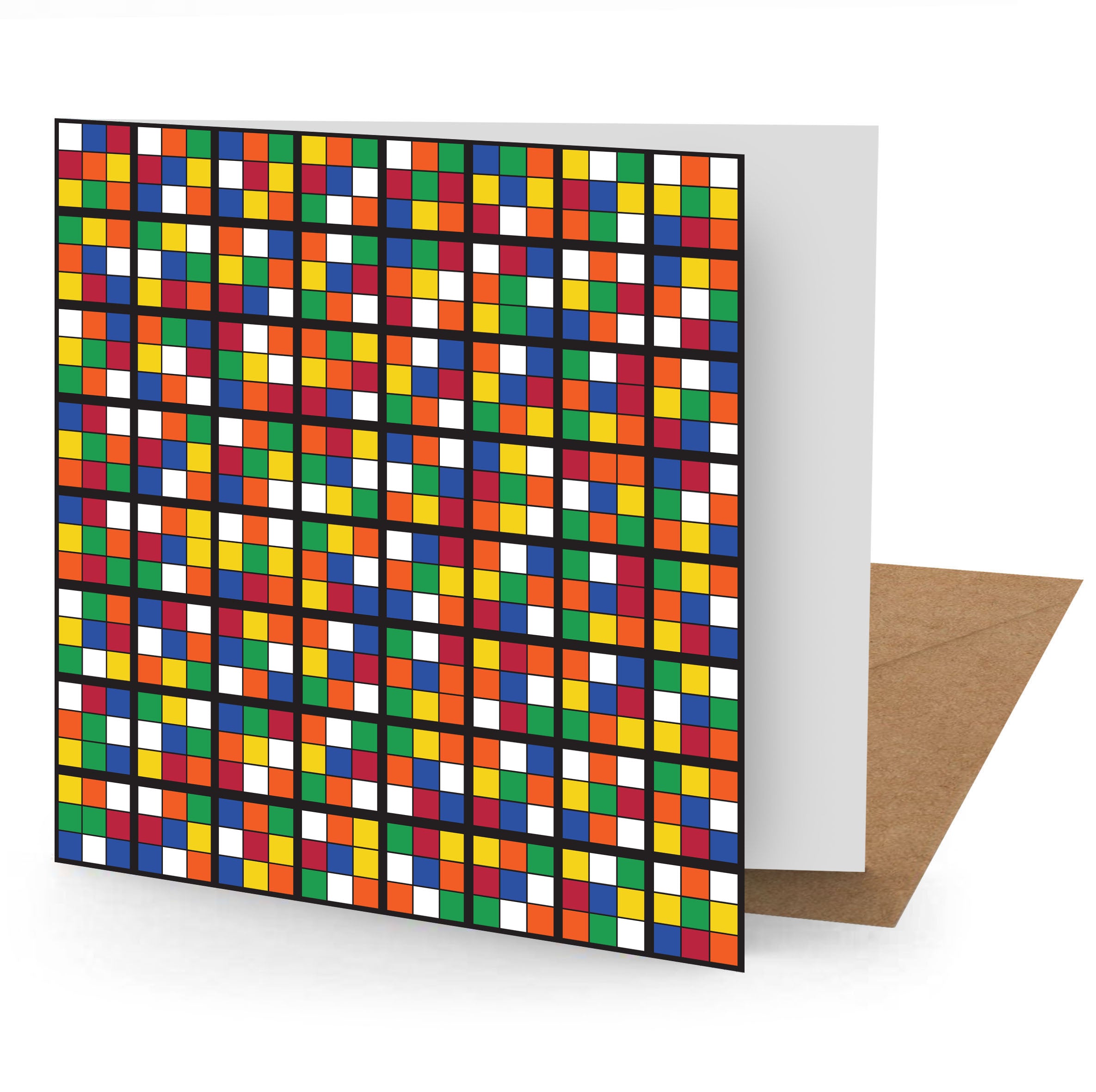 Pattern Cubes Copy Cube Puzzle Greetings Card (150x150 Blank) – DEXC
