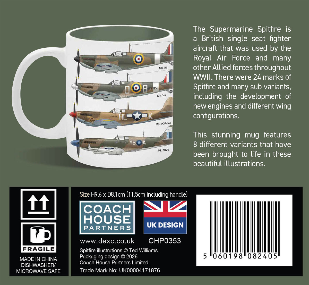 Spitfire Ceramic Mug with Gift Box (11oz)