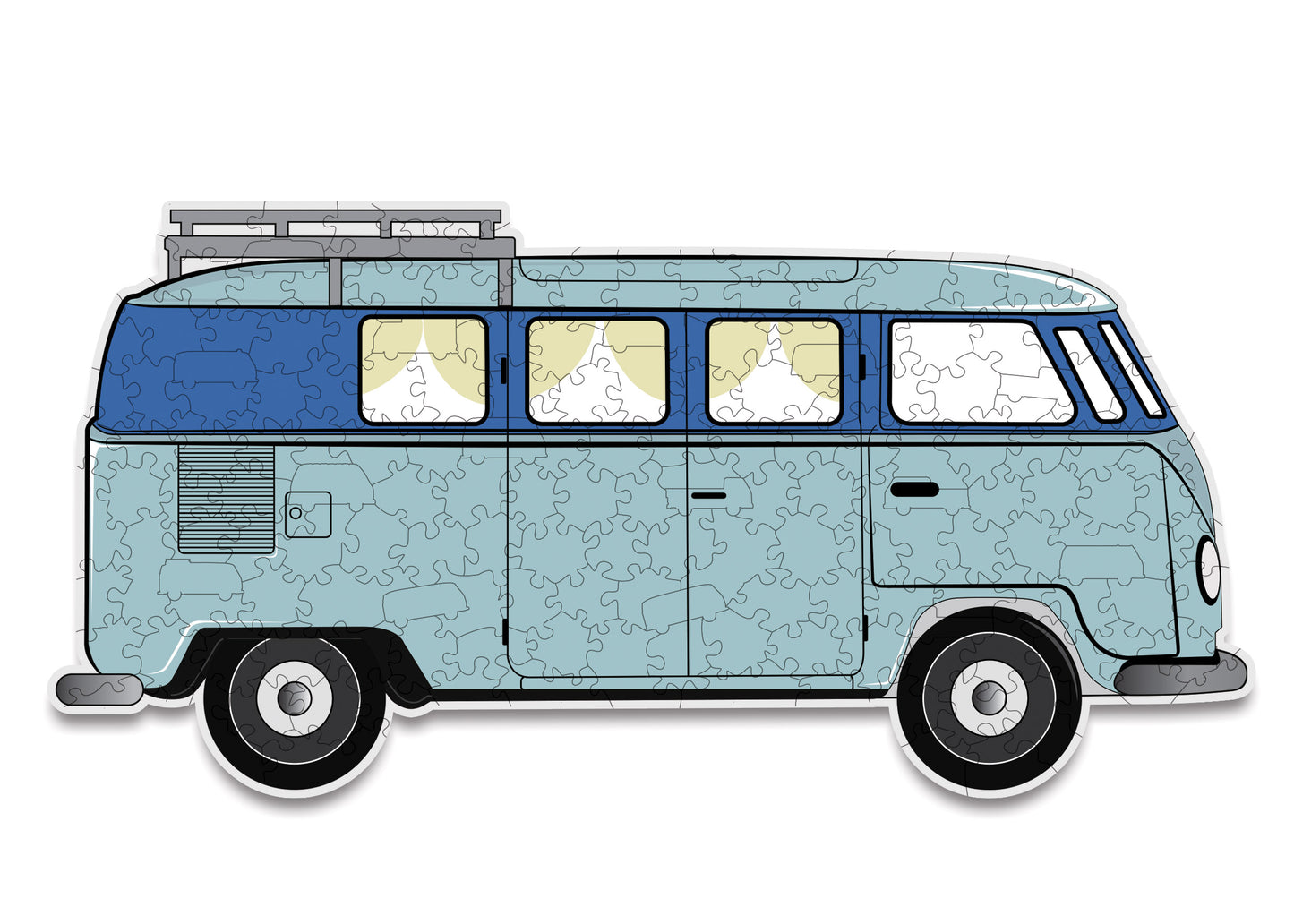 Camper Van Shaped Wooden Jigsaw Puzzle