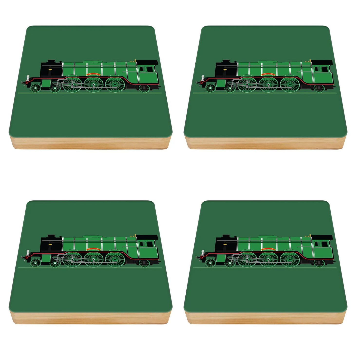 Flying Scotsman Bamboo Drinks Coasters Set of 4